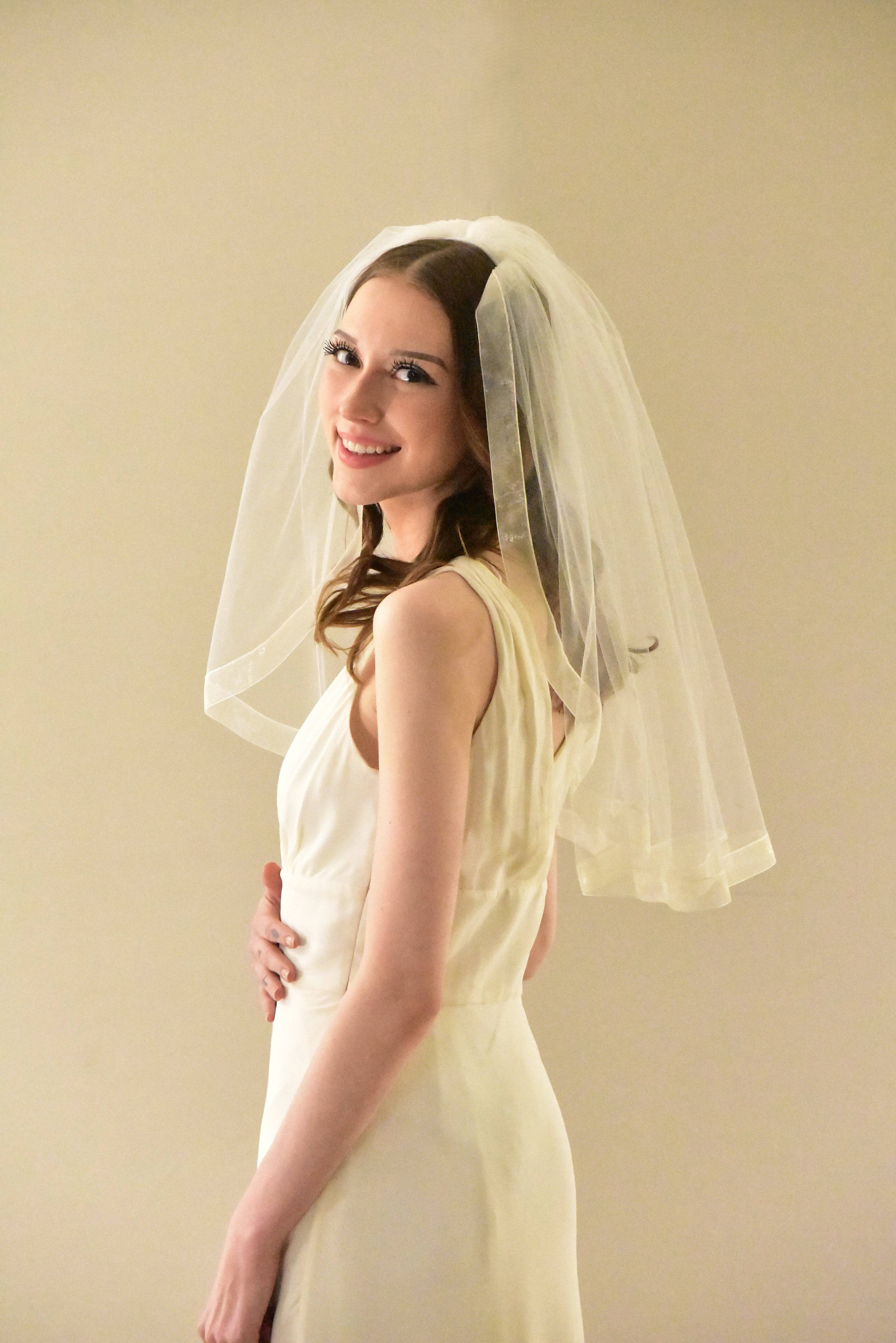 Organza Ribbon Edge Veils